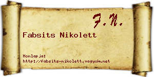 Fabsits Nikolett névjegykártya